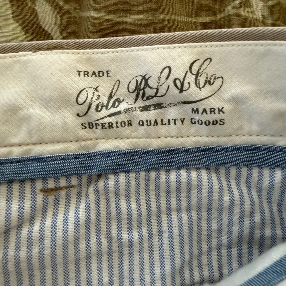 Polo Ralph Lauren Mens 38x29 Relaxed Fit Chino Pants Khaki 100% Cotton Twill